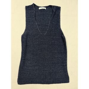Mango Basics Navy Blue Sparkle Tank Top Medium
